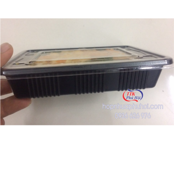Hộp nhựa 1 ngăn đế đen nắp trong kèm nắp HS6 cao cấp, tiện lợi